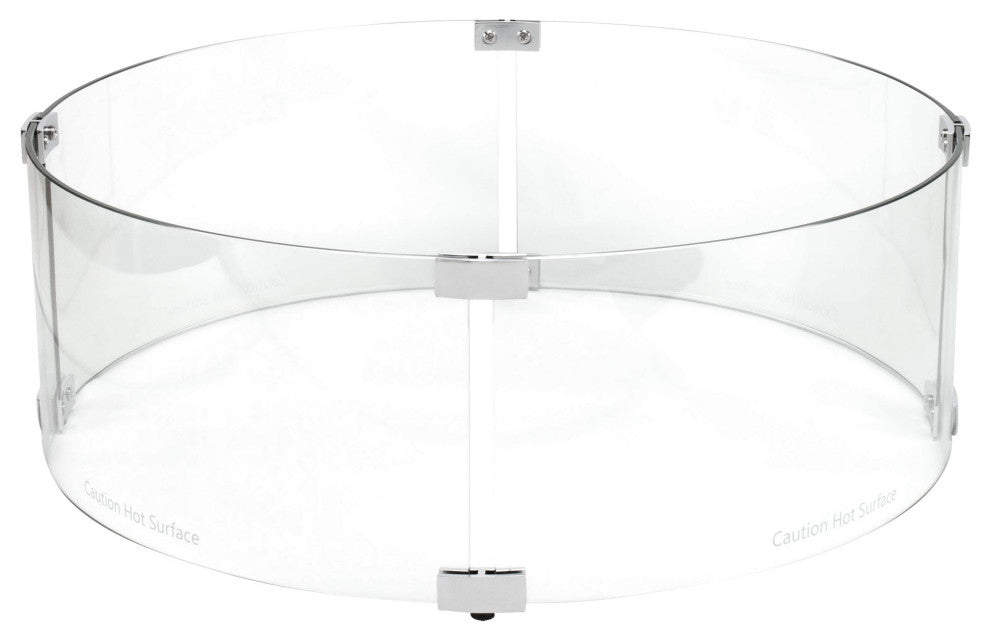 Tempered Glass Flame Guard for Fire Pits, 23" Round 8" Tall