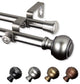 Hal 13/16" Double Curtain Rod Satin Nickel