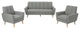 GDF Studio Angelina Mid-Century Fabric Sofa Chat Set, Gray