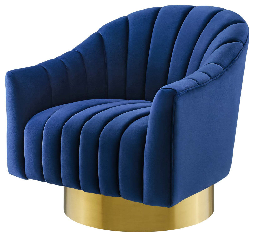 Accent Chair, Set of 2, Velvet, Metal, Blue Navy, Modern, Lounge Hospitality