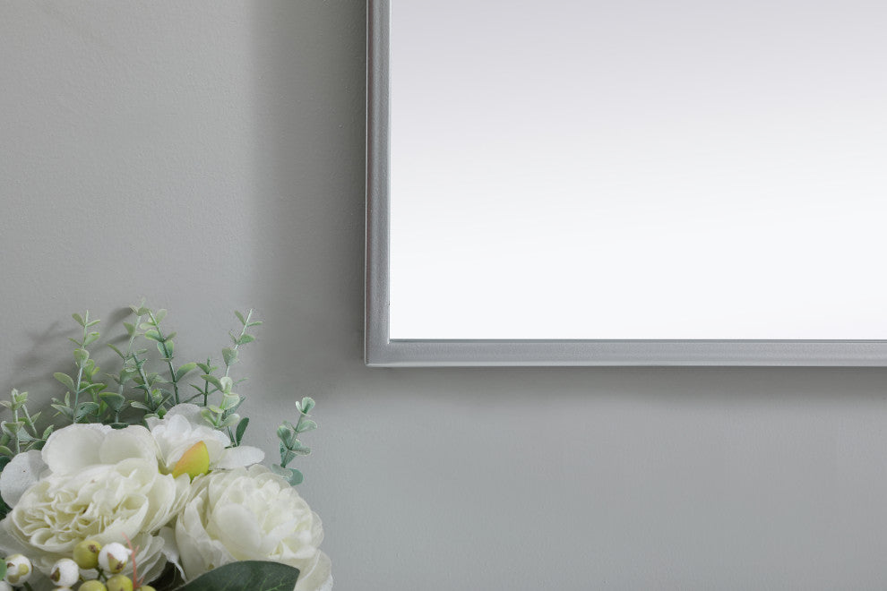 Metal Frame Arch Mirror 30X30 Inch, Silver