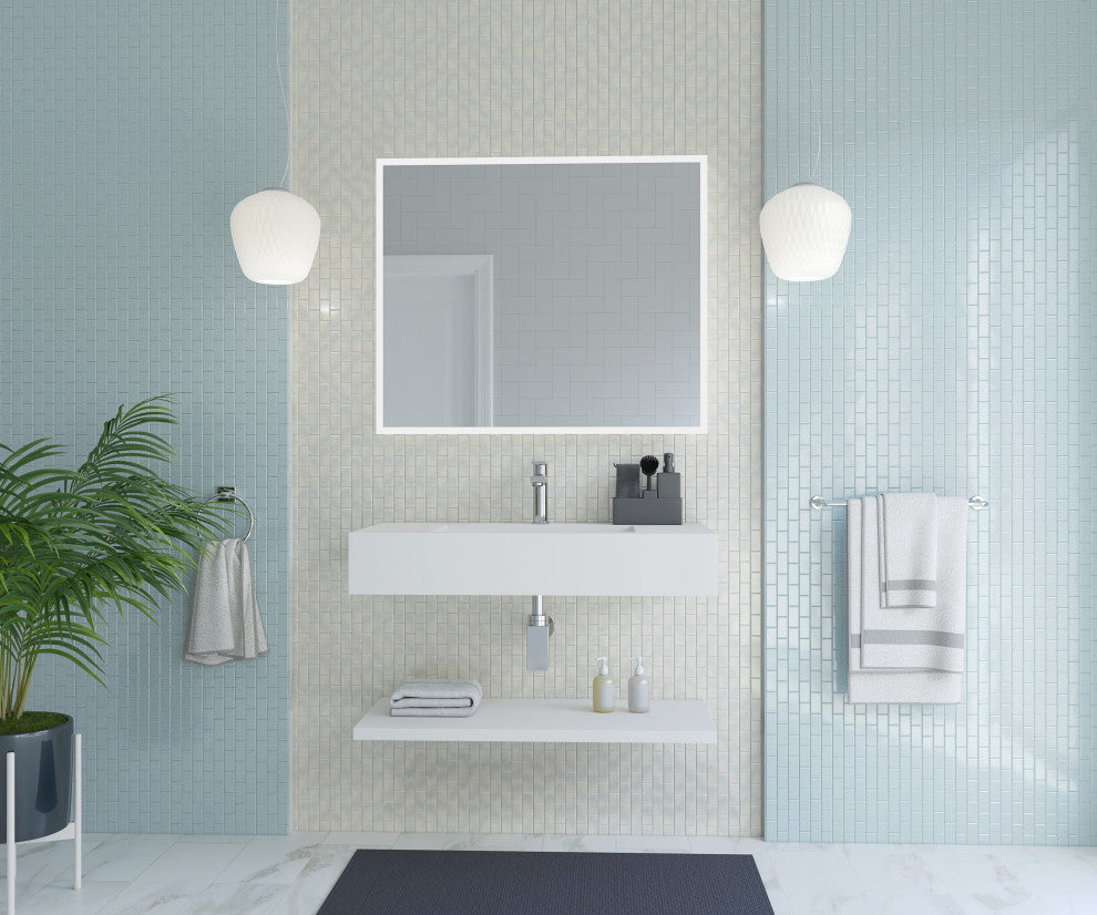 CastelloUSA Anacleto Ceramic Pressed 1"x2" Mosaic Tile, White