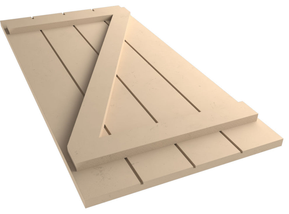 Rustic 4 Board Joined B-N-B Faux Wood Shutters, Smooth, 22x58"