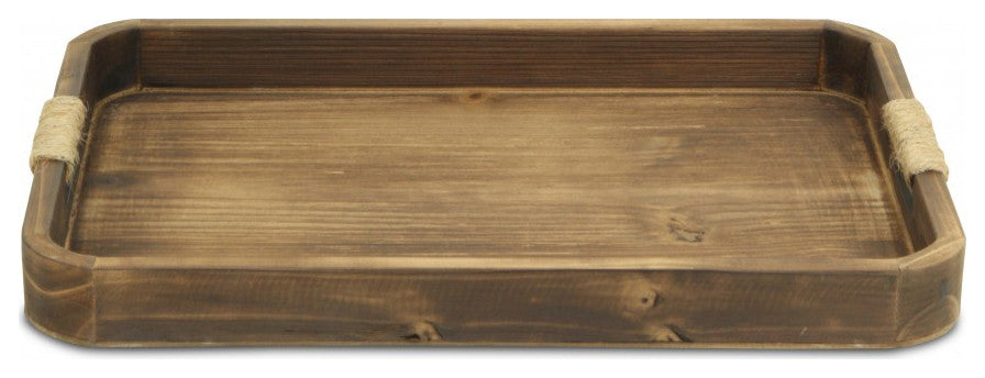 Natural Dark Brown Curved Wood Tray
