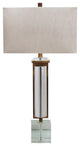 Crystal, Antique Brass Frame Table Lamp