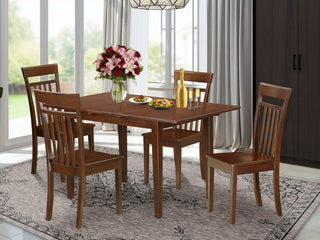 5 Pc Kitchen Table Set Table With Leaf And 4 Dining Table Chairs