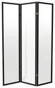 6' Tall Clear Screen Black, 3 Panel