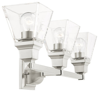 Livex Lighting Mission 3 Light Brushed Nickel Vanity Sconce