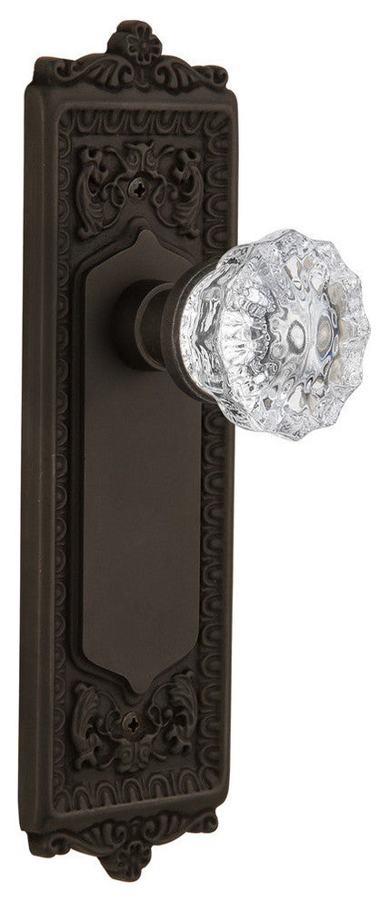 Double Egg & Dart Plate With Crystal Knob, Oil-Rubbed Bronze