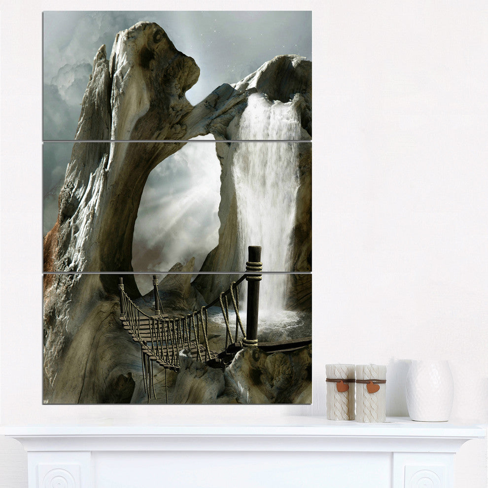 "Large Trunk With Waterfall" Metal Wall Art, 3 Panels, 28"x36"