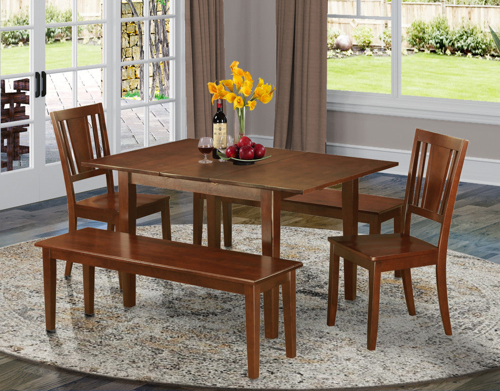 5 Pc Dinette Set For Small Spaces-Tables 2 Dining Chairs And 2 Benches