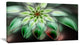 Green Flower Fractal Artwork, Floral Canvas Art Print, 32"x16"