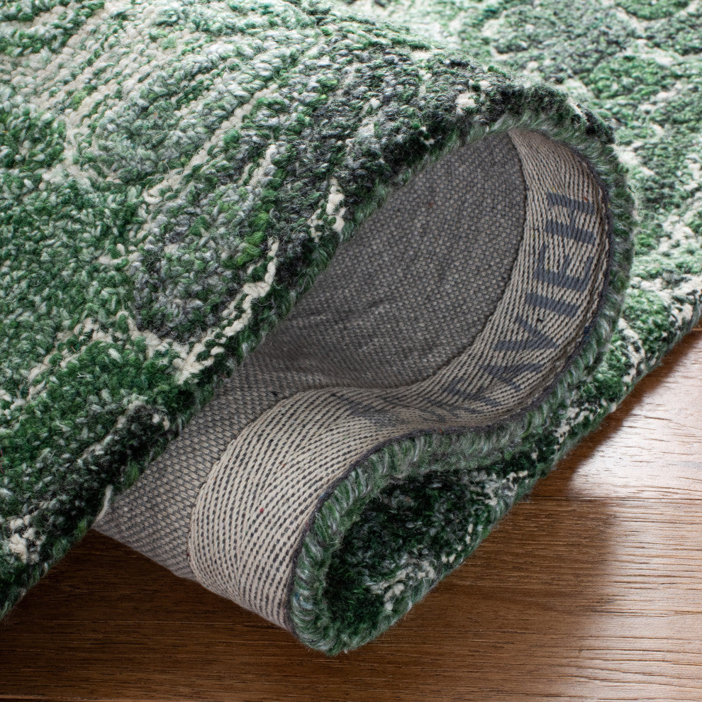 Safavieh Natural Fiber Collection MRQ110Y Rug, Green/Ivory, 4' X 4' Round