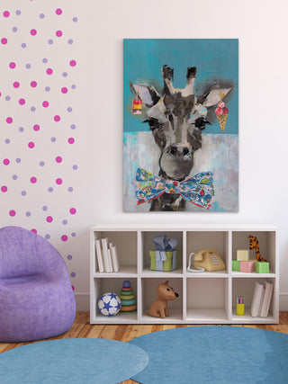 "Sassy Giraffe" Painting Print on Wrapped Canvas, 16"x24"