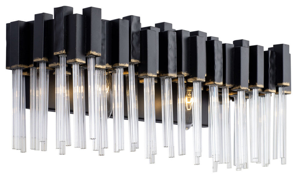 Matrix 2-Lt Bath - Matte Black/French Gold