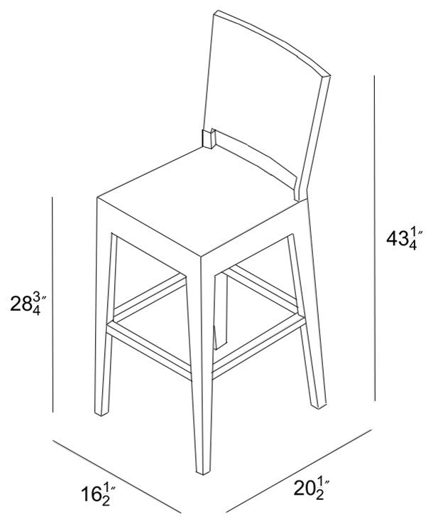 Urbana Bar Chair, Canvas Henna
