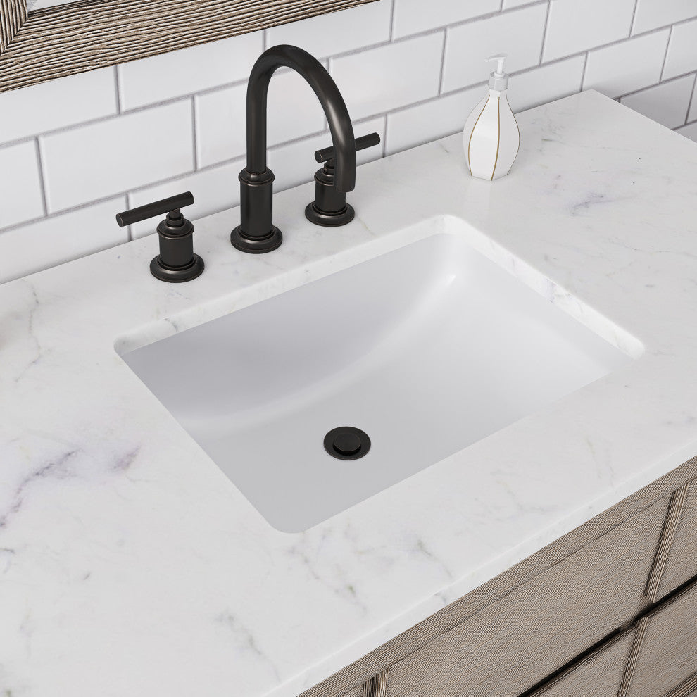 Oakman Marble Top Vanity in Grey Oak, 48", Vanity Only