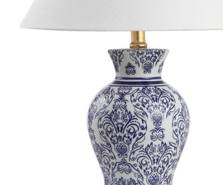 Xia 21" Ceramic/Iron Classic Modern LED Table Lamp, Blue, Set of 2