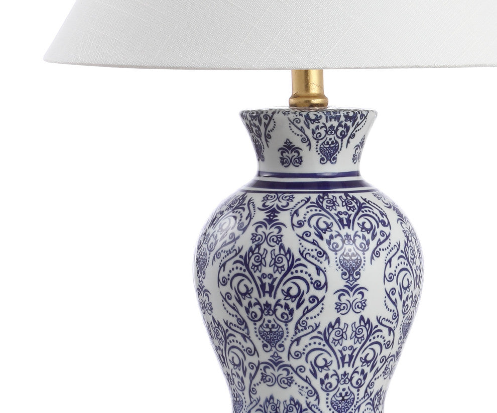 Xia 21" Ceramic/Iron Classic Modern LED Table Lamp, Blue, Set of 2