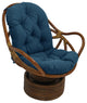 48"X24" Solid Outdoor Spun Polyester Swivel Rocker Cushion, Sea Blue