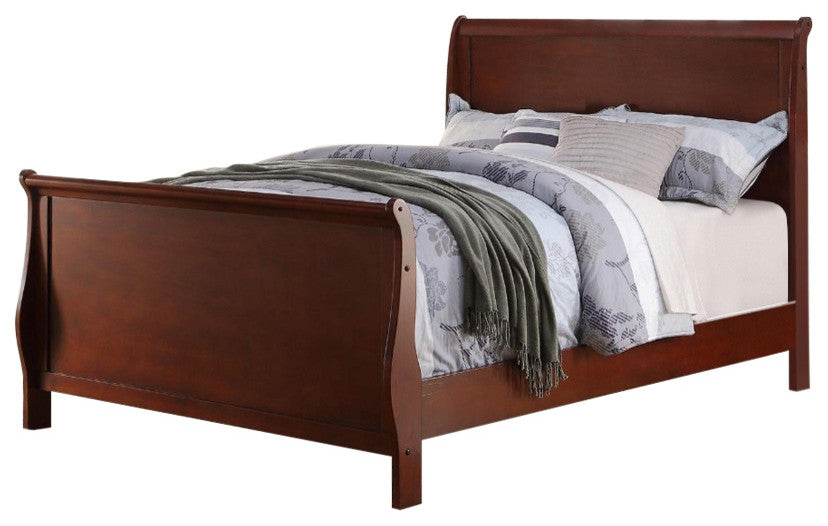 Benzara BM171680 Modern And Fashionable Twin Bed, Cherry