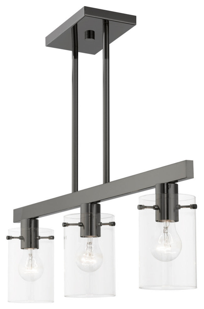 Munich 3 Light Black Chrome Linear Chandelier