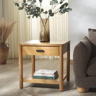 Safavieh Couture Jaylessa 1 Drawer End Table, Natural
