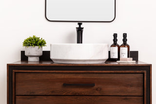 Natural Stone Vessel Bathroom Sink - Avalon Marble, Blanc