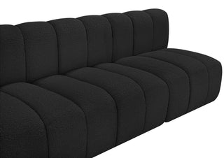 Arc Boucle Fabric Upholstered 4-Pc. Modular Sofa, Black