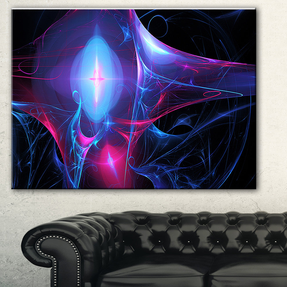 "Blue Bright Candle" Abstract Digital Art Canvas Print