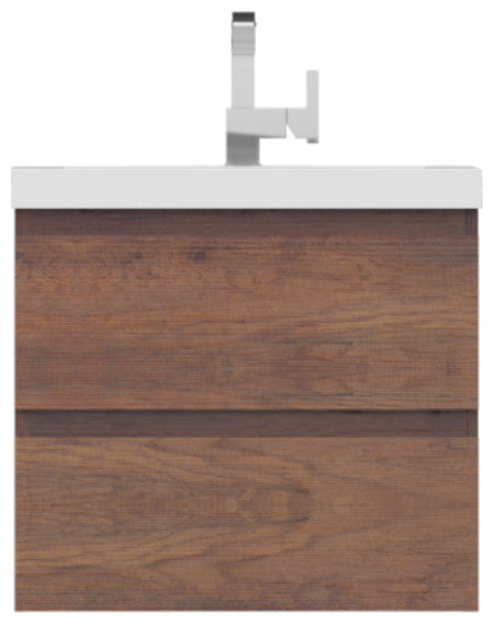 Paterno 24" Wall Mounted Bathroom Vanity With Sink, Rosewood