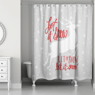 Let It Snow My Deer 71x74 Shower Curtain
