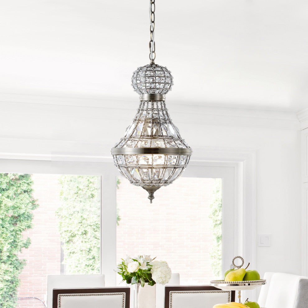 Regina Crystal, Metal Empire LED Chandelier, 12"