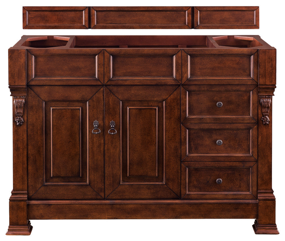 Brookfield 48" Warm Cherry Vanity, Carrara Marble Top