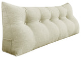 Bed Rest Wedge Pillow, Back Support Lumbar Pillow, Sofa Pillow, Ivory, 59x20x8