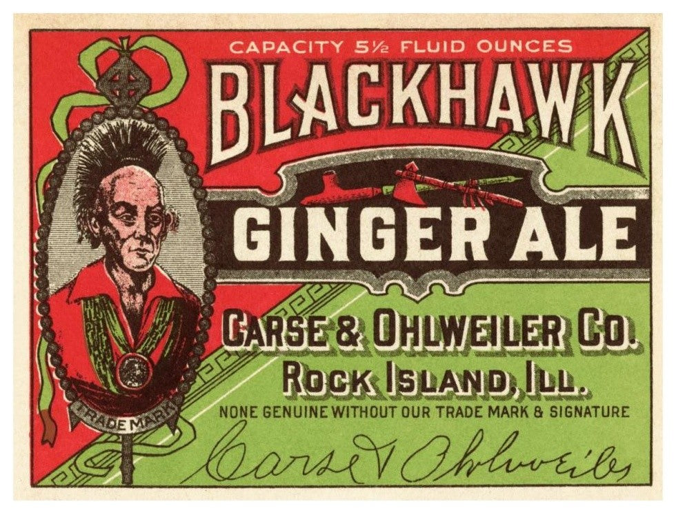 "Blackhawk Ginger Ale" Digital Paper Print by Vintage Booze Labels, 18"x14"