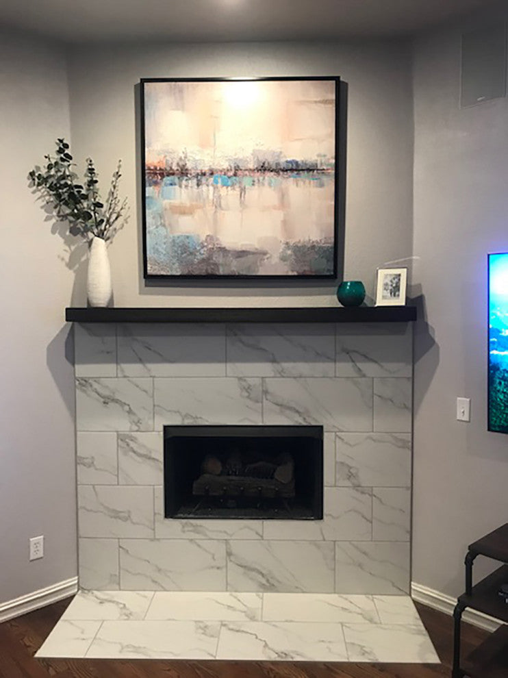 Rustic Floating Mountable Wood Shelf 3" Thick x 7" Deep, Pine, Mocha, 54"