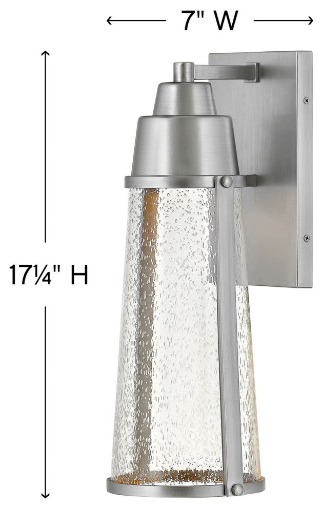 Hinkley Miles Medium Wall Mount Lantern, Satin Nickel