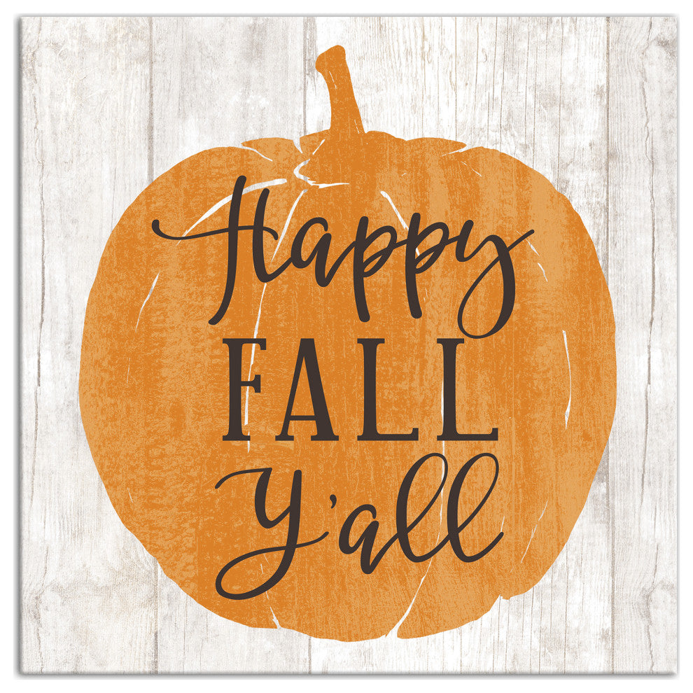 Happy Fall Y'all 12x12 Canvas Wall Art
