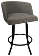 Swivel Counter Metal Pub Set - Joey Stools 26" or 30", Mojave Grey - Black, 30", Crackle