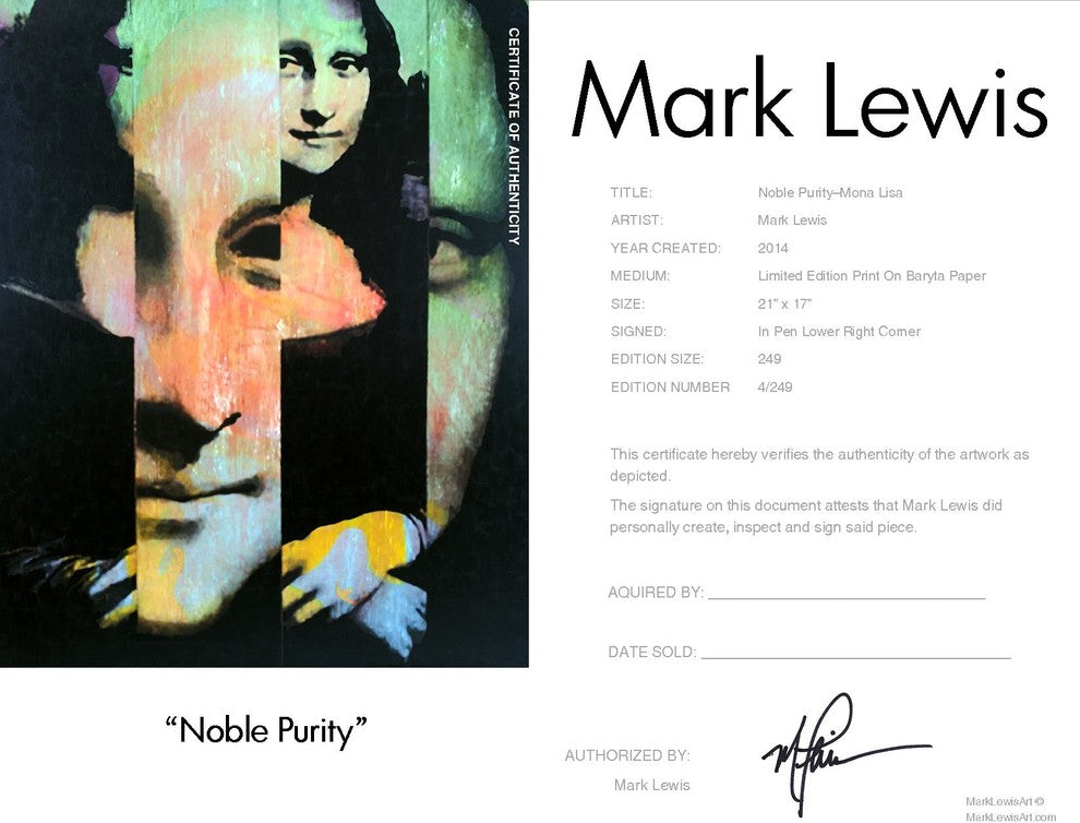 Mona Lisa "Noble Purity" Art by Mark Lewis