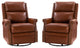 Genuine Leather Swivel Rocker Recliner, Set of 2, Brown