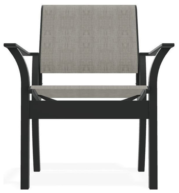 Leeward Sling Stackable Outdoor Dining Chair, Smoke/Graphite
