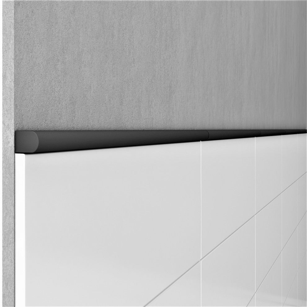 Trendy Iron Black 0.75" x 12" Matte Metal High Pencil Liner Wall Tile (Set of 5)