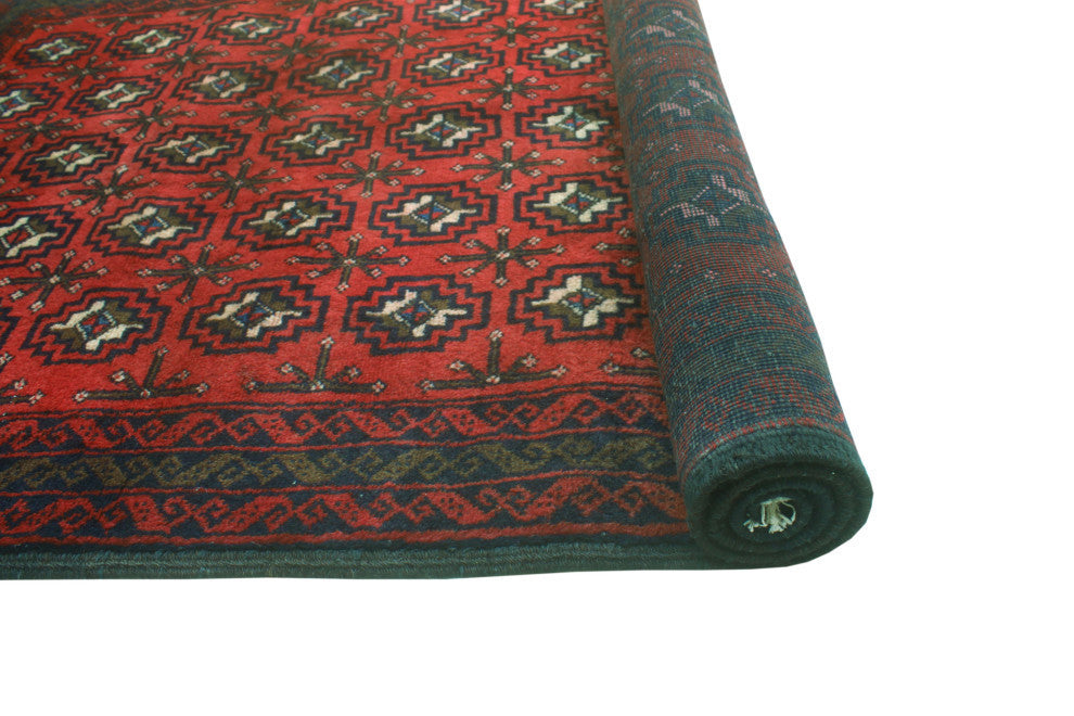 Vintage Distressed Hadier Red/Navy Rug, 3'6x6'0