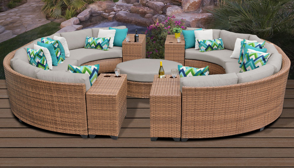 Laguna 11 Piece Outdoor Wicker Patio Furniture Set 11b