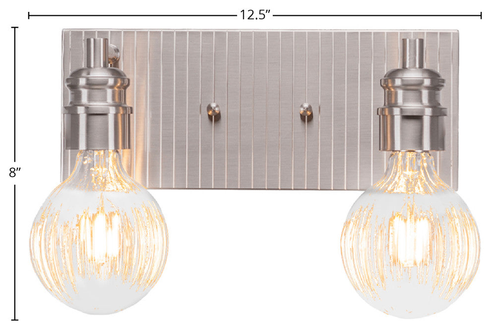 Edge 2-Light Bath Bar, Brushed Nickel