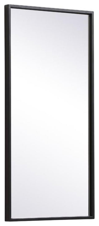 Elegant Decor Eternity 28" x 14" Modern Metal Frame Mirror in Black