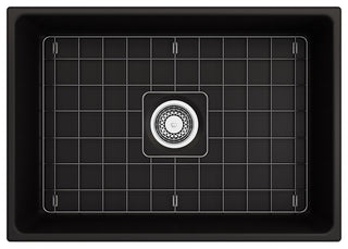 27 in. Single Bowl Kitchen Sink with Bottom Grid,Strainer in Matte Black