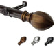 Harper 13/16" Diameter Curtain Rod, Cocoa, 18-28"